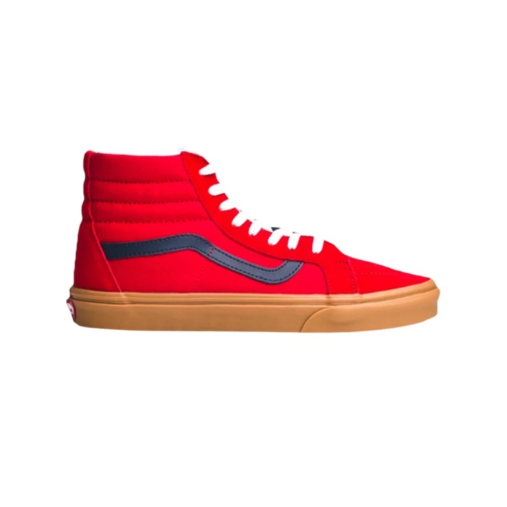 VANS SK8 HI RISE‎ REISSUE VARSITY SPORT RACING RED SIZE WOMENS 10.5 OR MEN 9.0